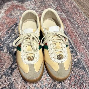 Gucci G74 leather suede trainers 37EU/ 7US